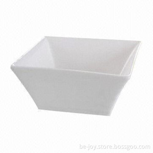Ceramic square soup bowl with designs